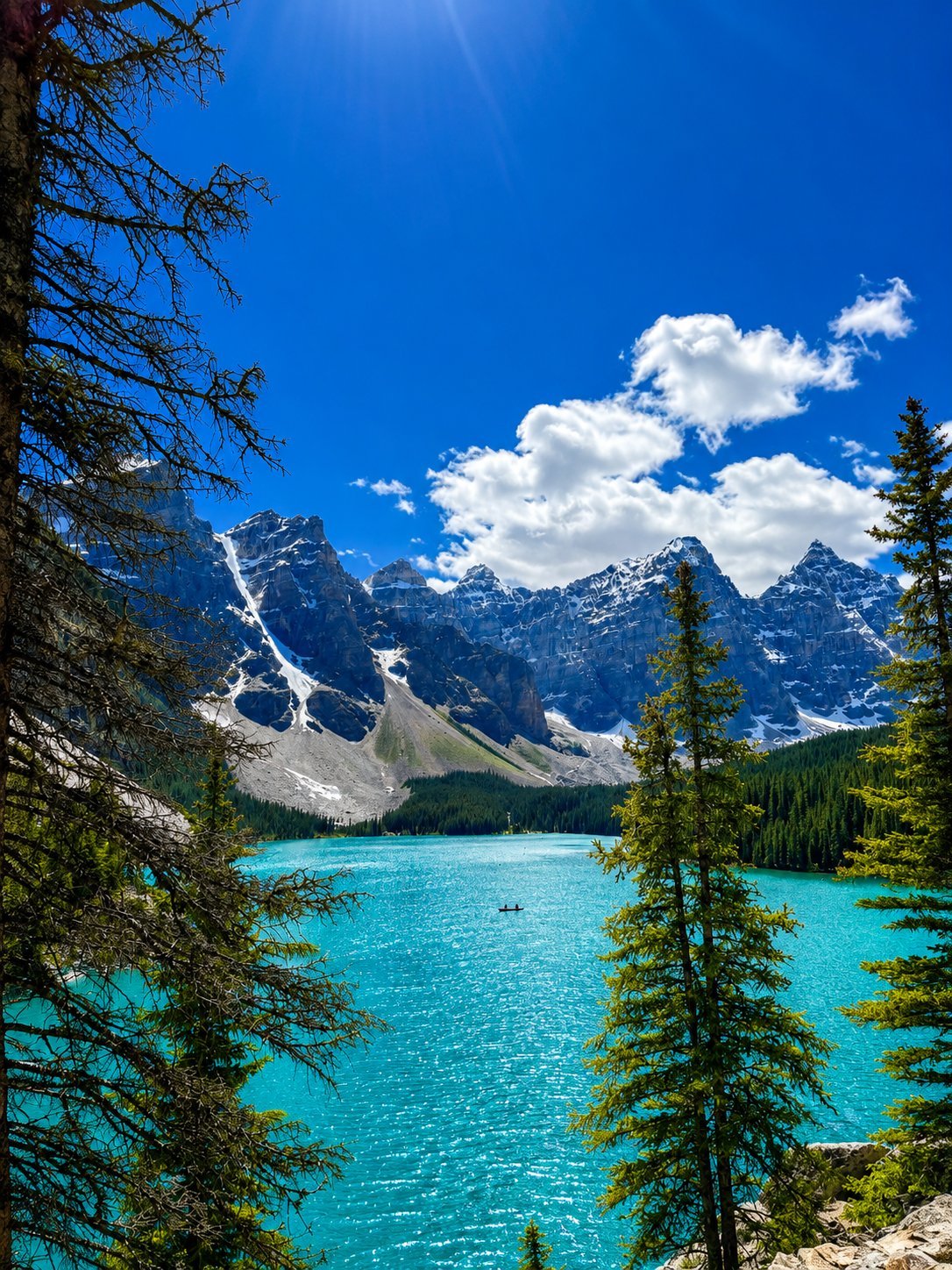 Moraine Lake through trees